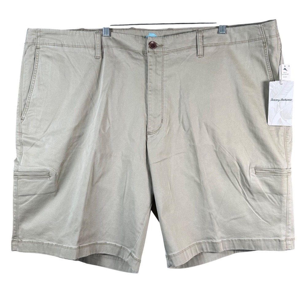 Tommy Bahama Boracay Cargo Shorts Mens 48 Khaki‎ Cotton Blend Stretch NWT